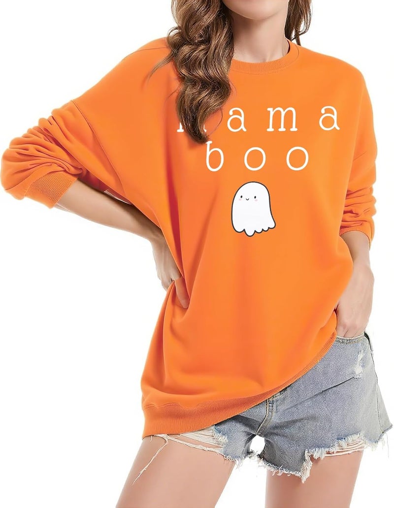 JinTing Mommy and Me Matching Outfits Halloween Little Boo Sweatshirt Spooky Mama Long Sleeve Shirt Tops - Image 2